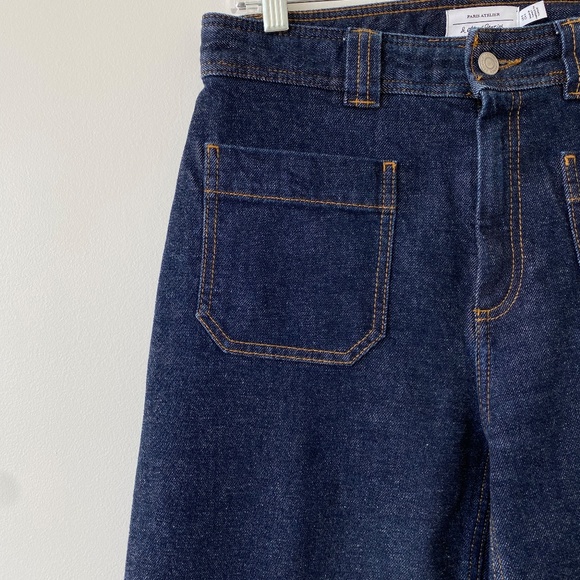 Wide Leg Cropped Patch Pocket Jeans - Picture 4 of 6